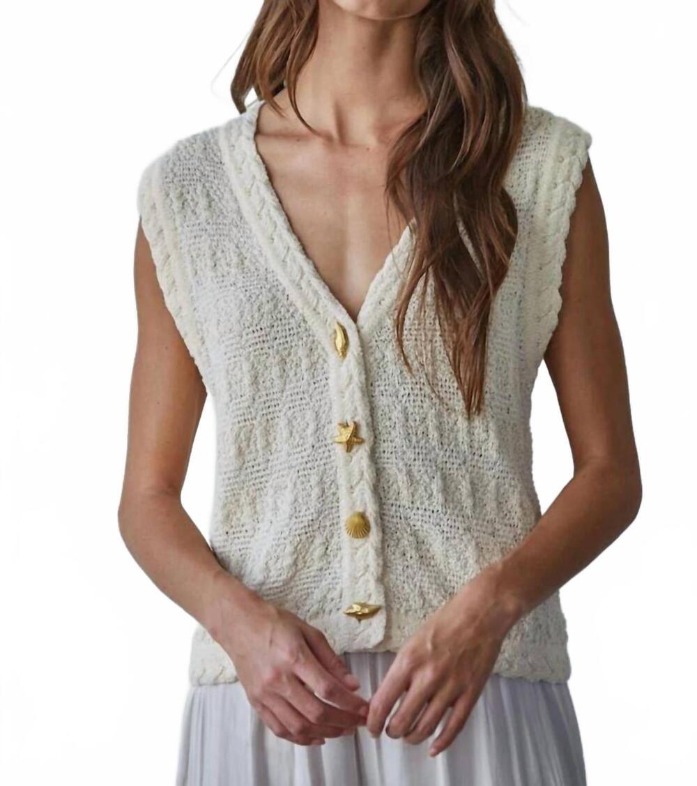 NEW BY TOGETHER seaside charm knit tank in cream